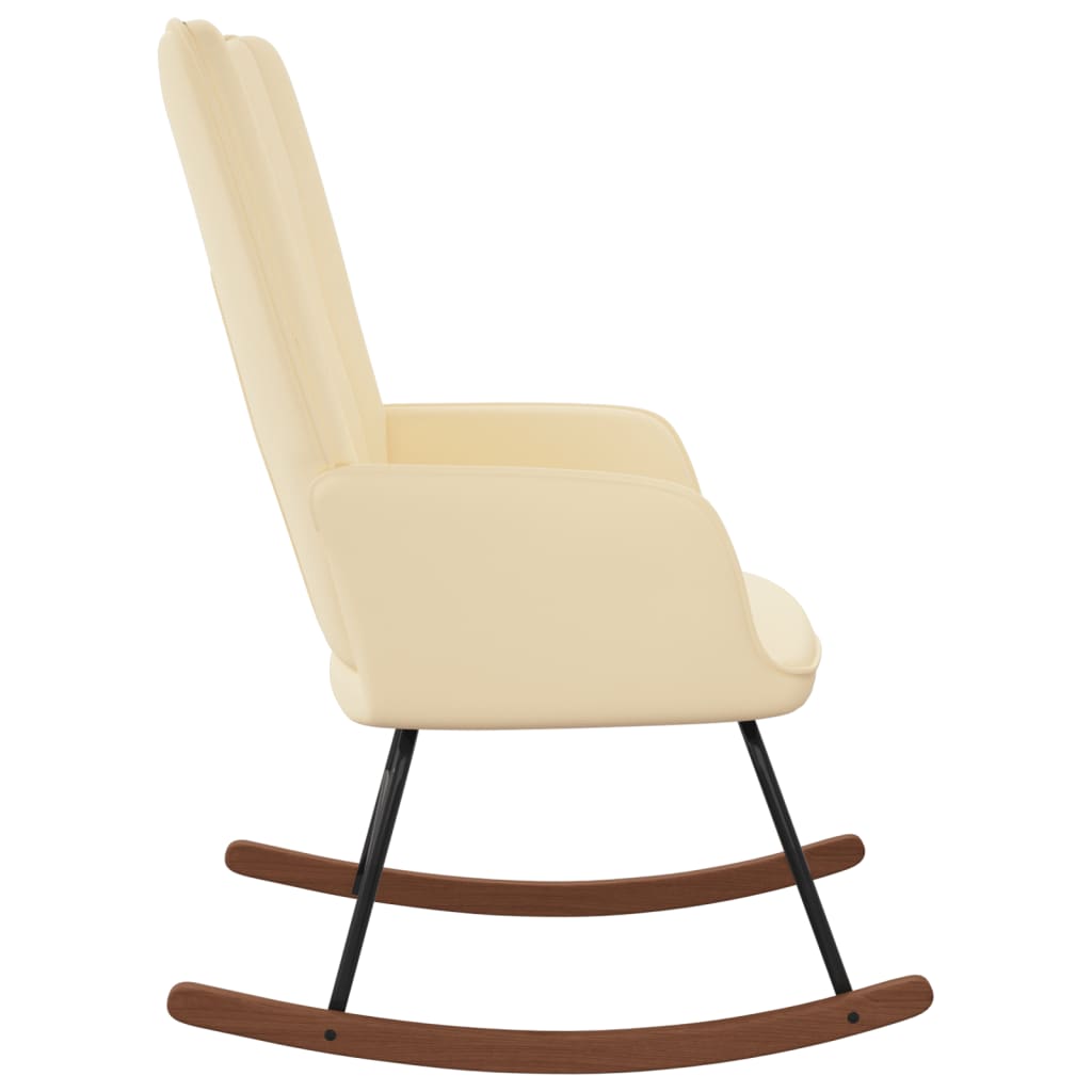 Rocking Chair Cream White Velvet