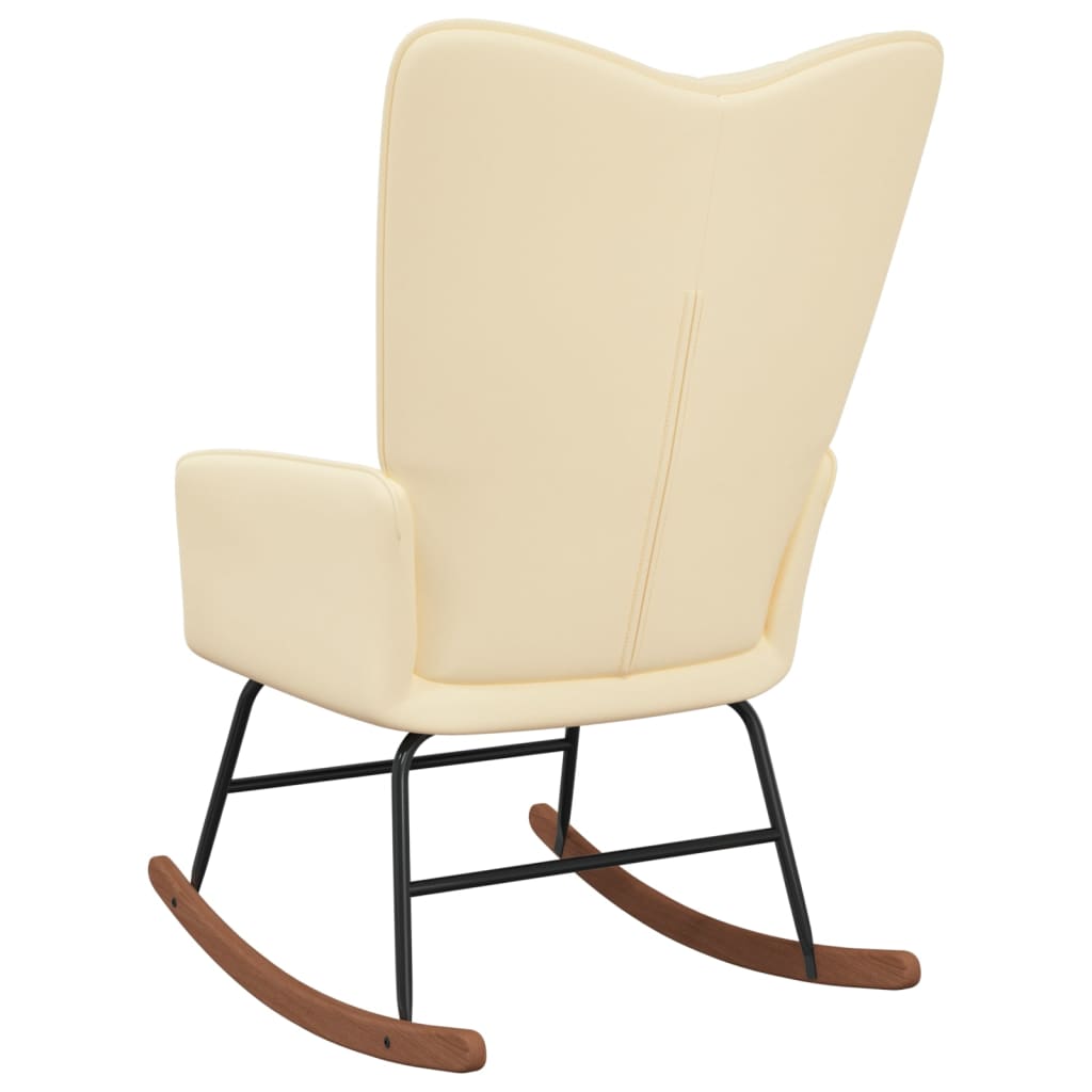 Rocking Chair Cream White Velvet