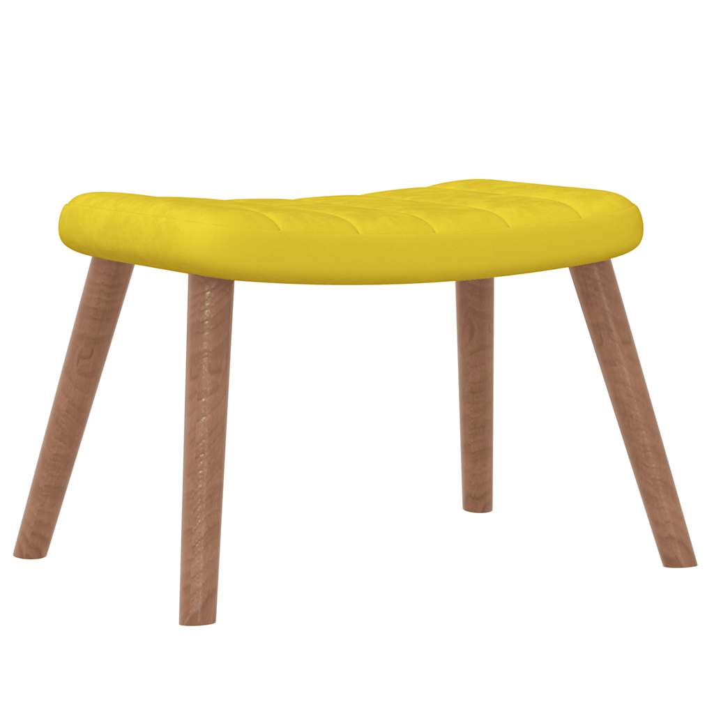 Rocking Chair with a Stool Mustard Yellow Velvet