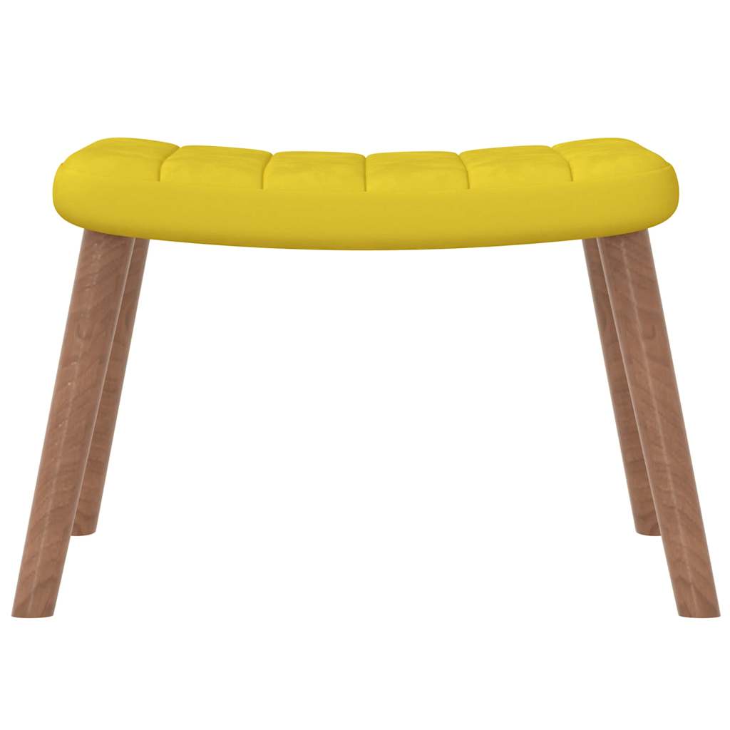 Rocking Chair with a Stool Mustard Yellow Velvet