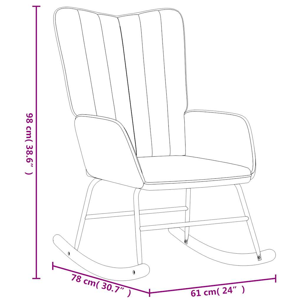 Rocking Chair with a Stool Mustard Yellow Velvet