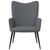 Relaxing Chair with a Stool Dark Grey Fabric