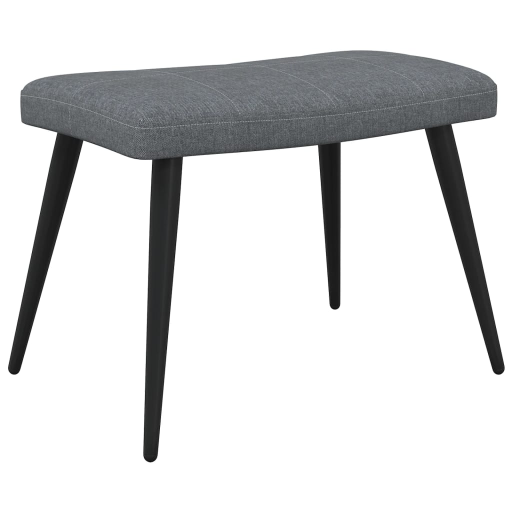 Relaxing Chair with a Stool Dark Grey Fabric