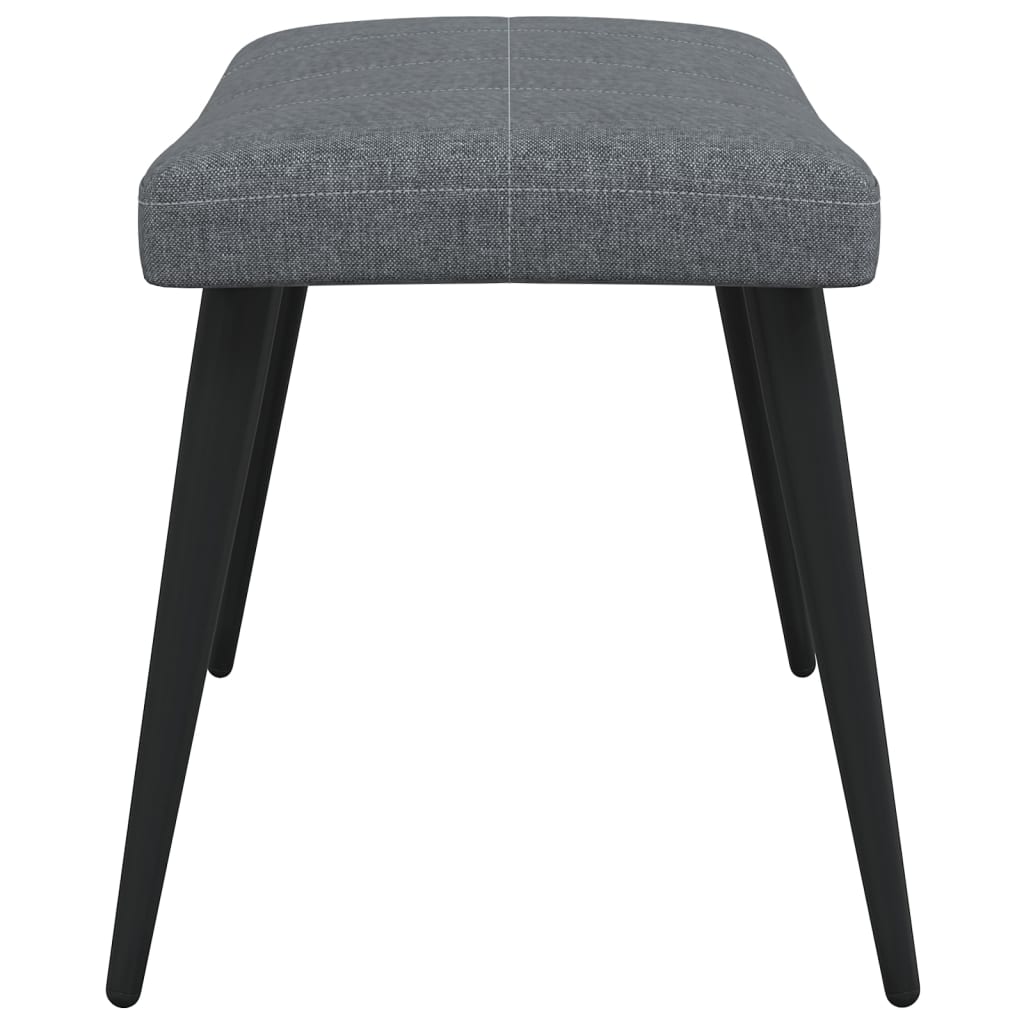 Relaxing Chair with a Stool Dark Grey Fabric