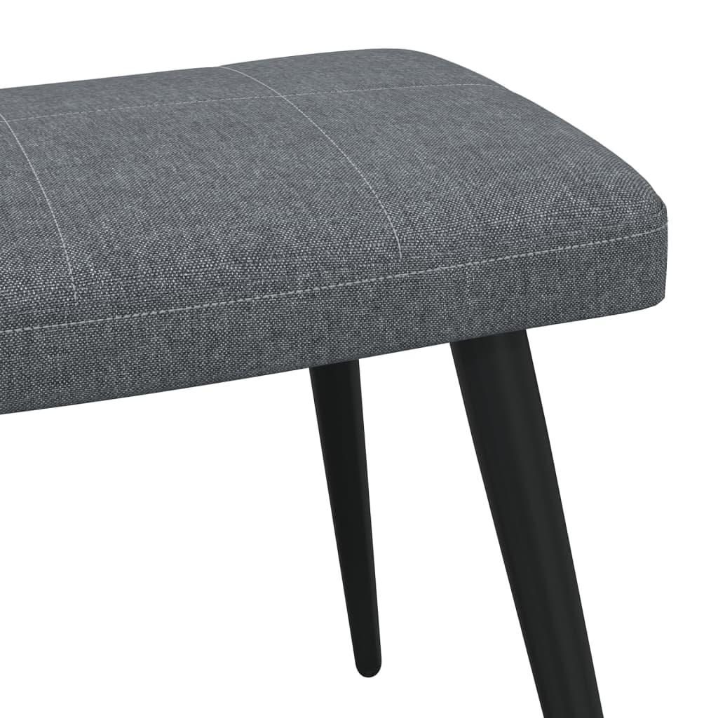 Relaxing Chair with a Stool Dark Grey Fabric