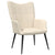 Relaxing Chair with a Stool Cream Fabric