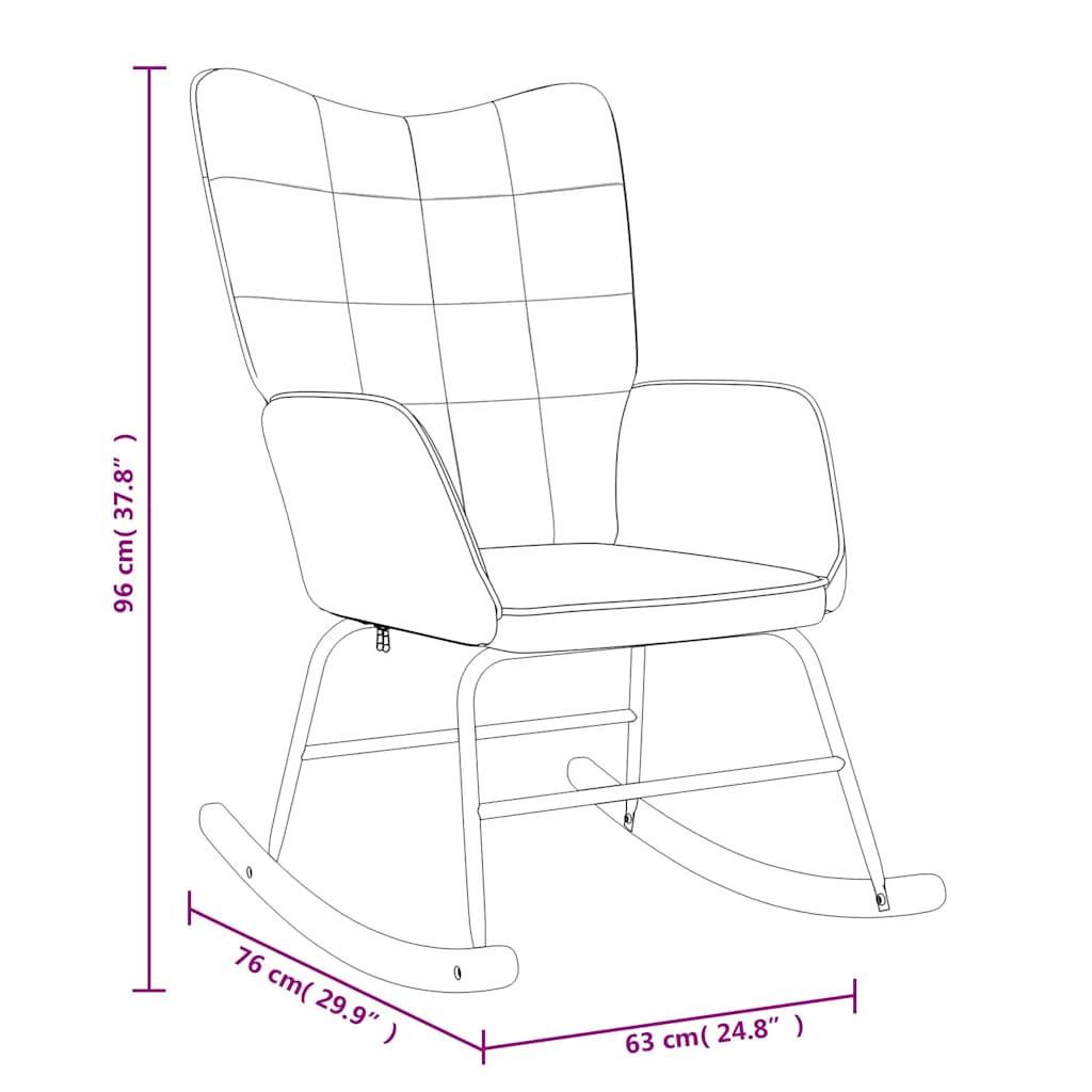 Rocking Chair with a Stool Light Grey Fabric