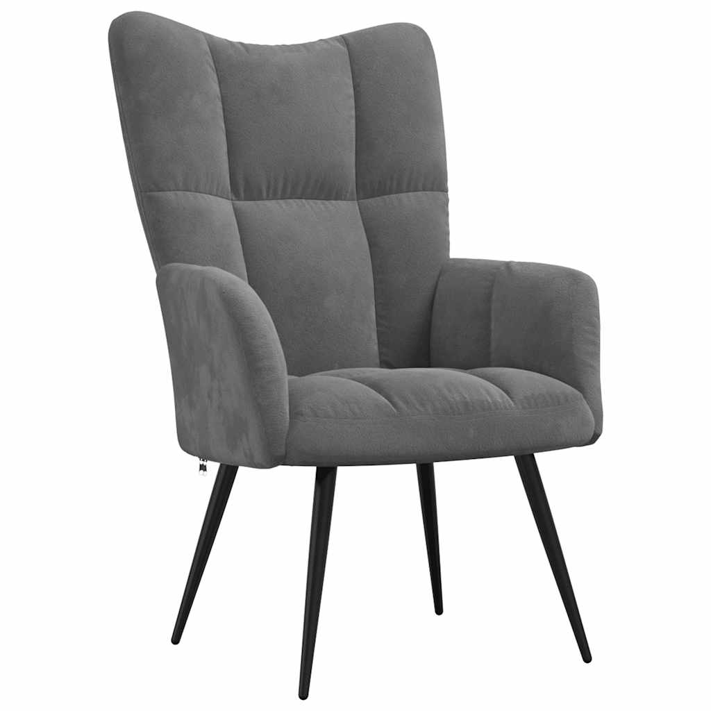 Relaxing Chair Dark Grey Velvet