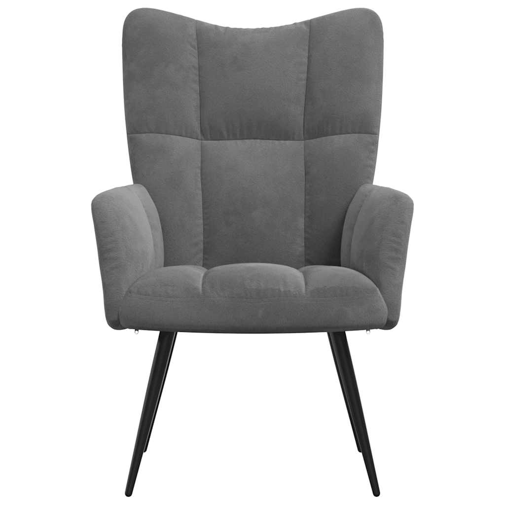 Relaxing Chair Dark Grey Velvet