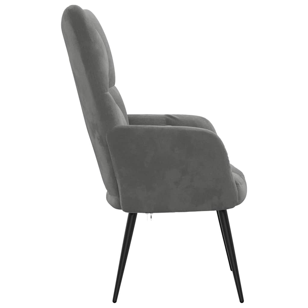 Relaxing Chair Dark Grey Velvet