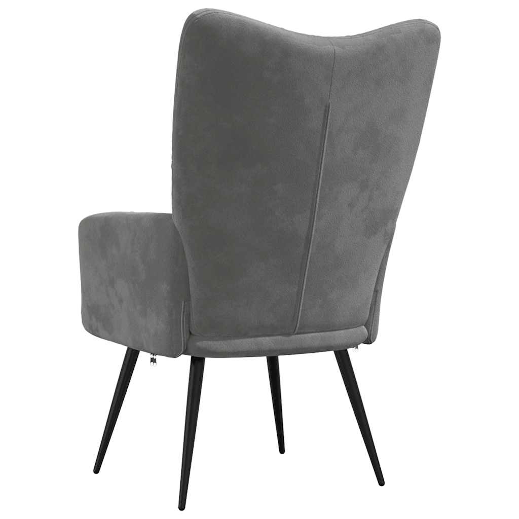 Relaxing Chair Dark Grey Velvet