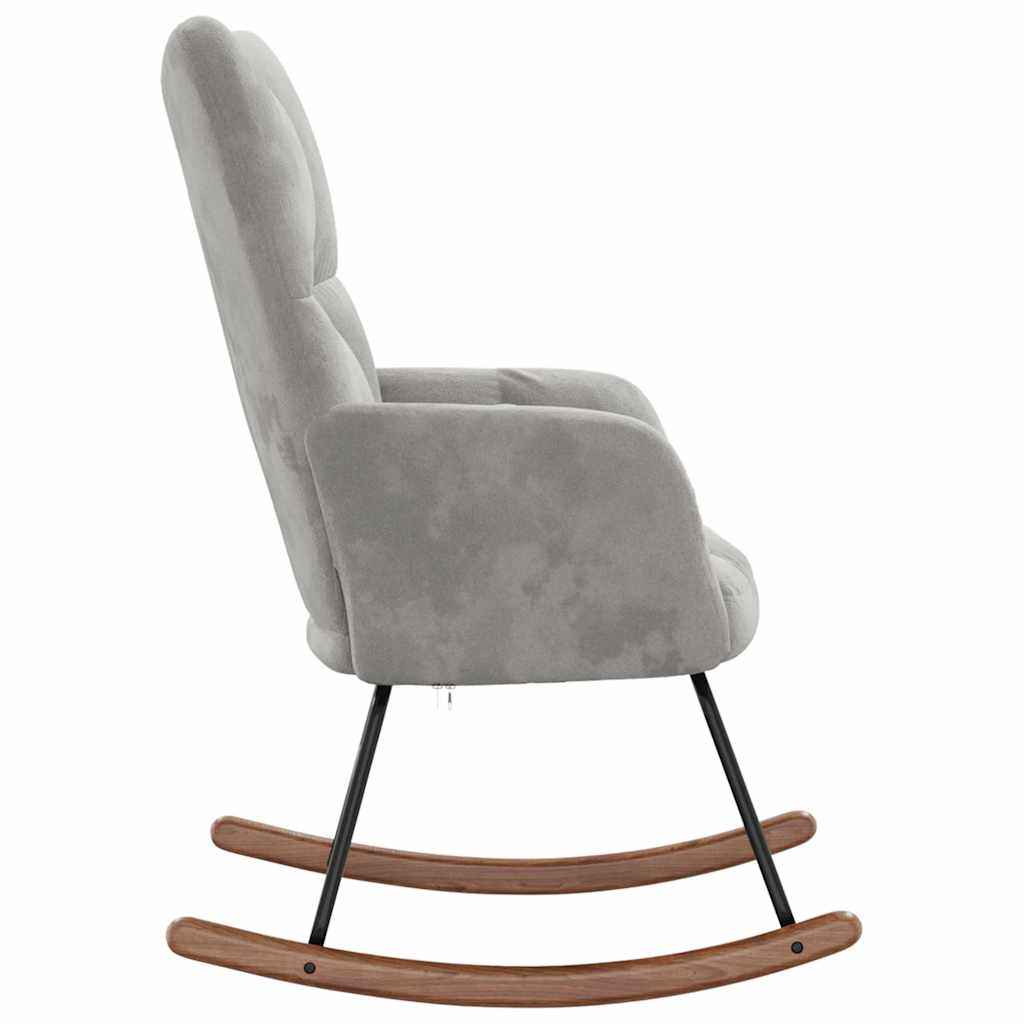Rocking Chair Light Grey Velvet