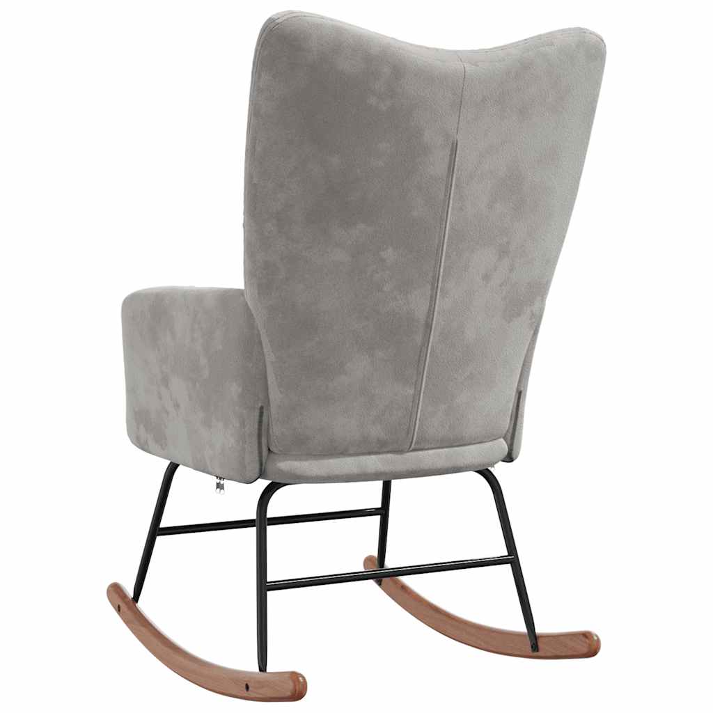 Rocking Chair Light Grey Velvet