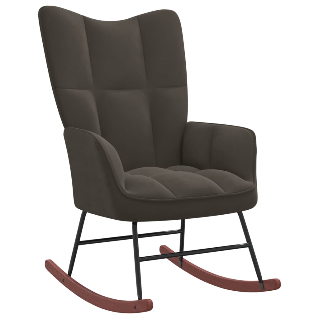 Rocking Chair Dark Grey Velvet