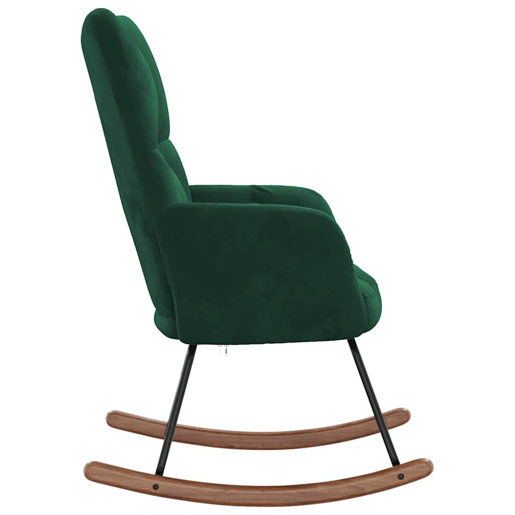 Rocking Chair Dark Green Velvet