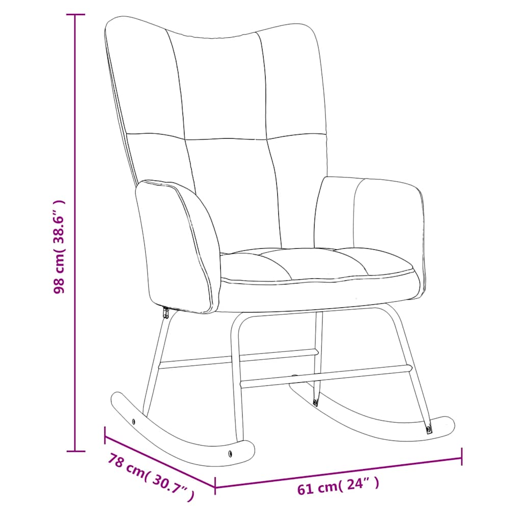 Rocking Chair Dark Green Velvet