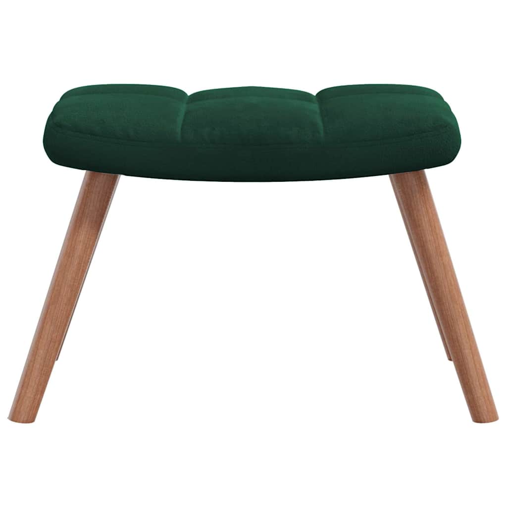 Rocking Chair with a Stool Dark Green Velvet