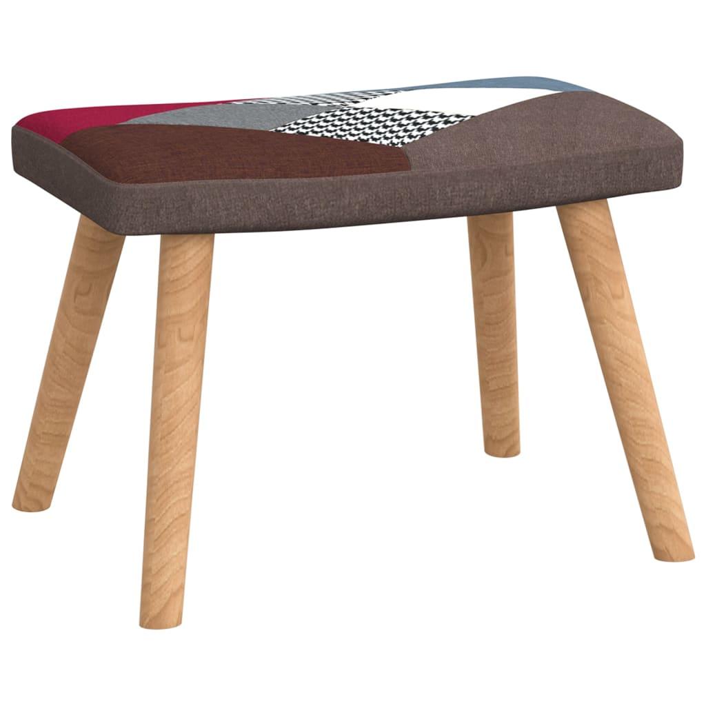 Relaxing Chair with a Stool Patchwork Fabric