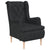 Armchair with Solid Rubber Wood Feet Black Fabric