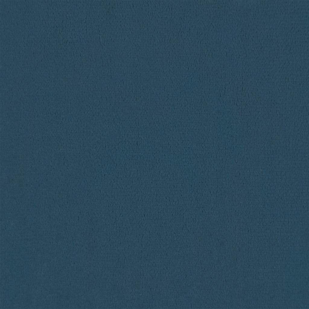 Stool with Wooden Legs Blue Velvet