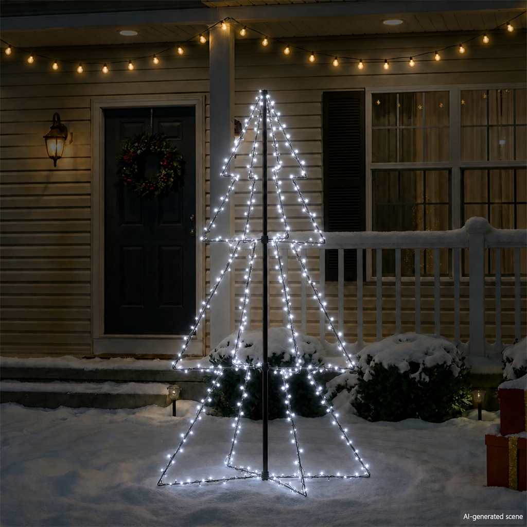 Christmas Cone Tree 200 LEDs Indoor and Outdoor 98x150 cm