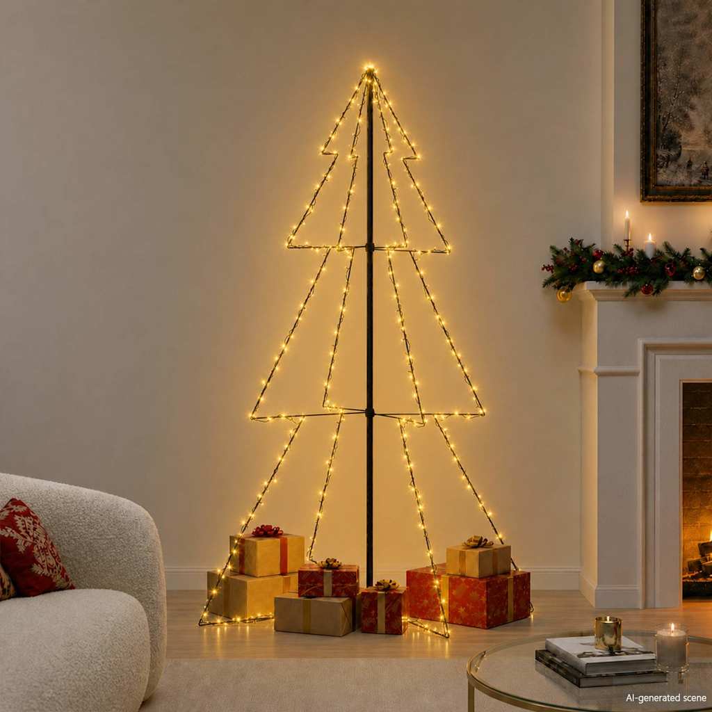 Christmas Cone Tree 240 LEDs Indoor and Outdoor 118x180 cm
