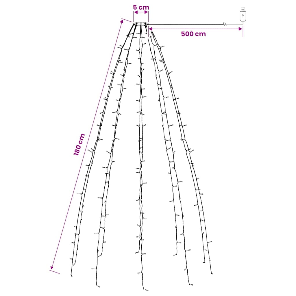 Christmas Tree Net Lights with 180 LEDs Cold White 180 cm