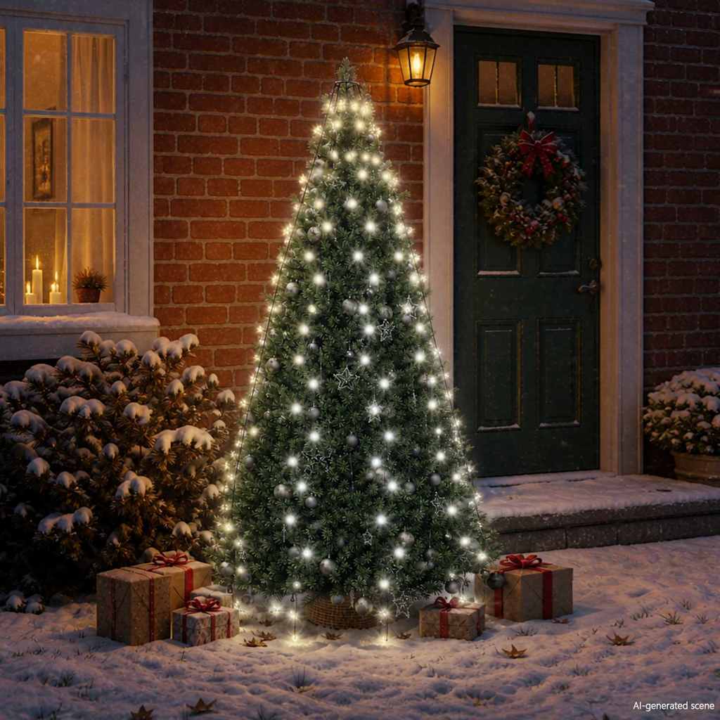 Christmas Tree Net Lights with 210 LEDs Cold White 210 cm