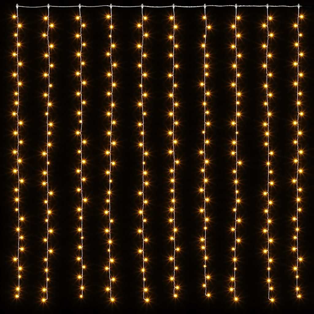LED Curtain Fairy Lights 3x3m 300 LED Warm White 8 Function