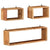 3 Piece Wall Cube Shelf Set Soild Acacia Wood