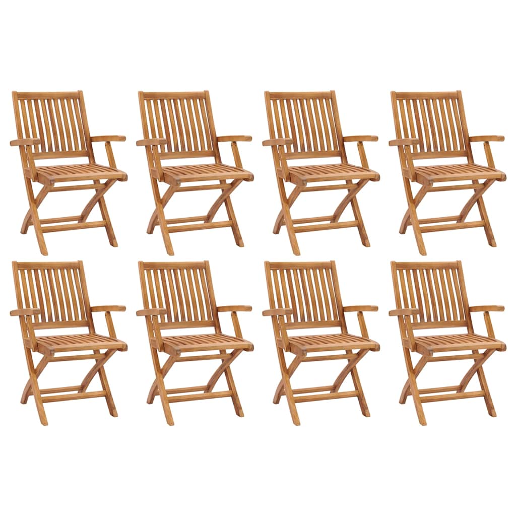 Folding Chairs 8 pcs Solid Teak Wood