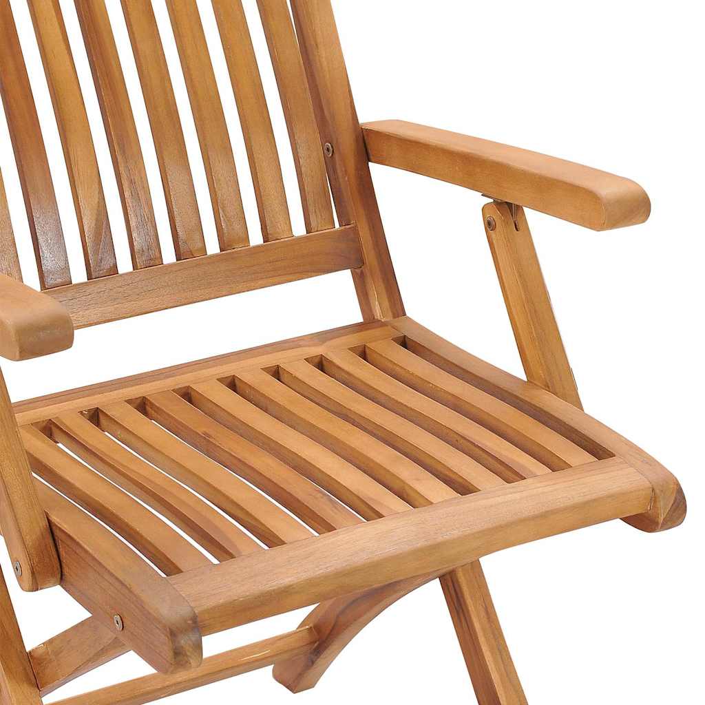 Folding Chairs with Cushions 8 pcs Solid Teak Wood