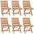 Folding Garden Chairs with Cushions 6 pcs Solid Teak Wood