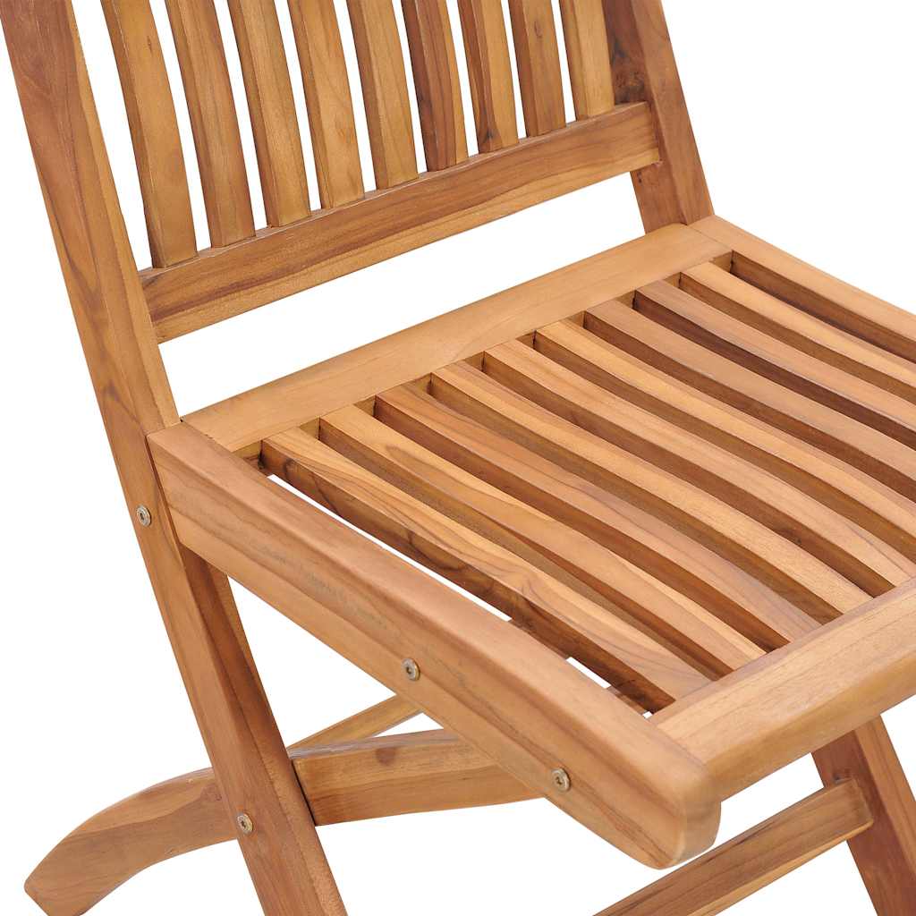 Folding Chairs with Cushions 8 pcs Solid Teak Wood