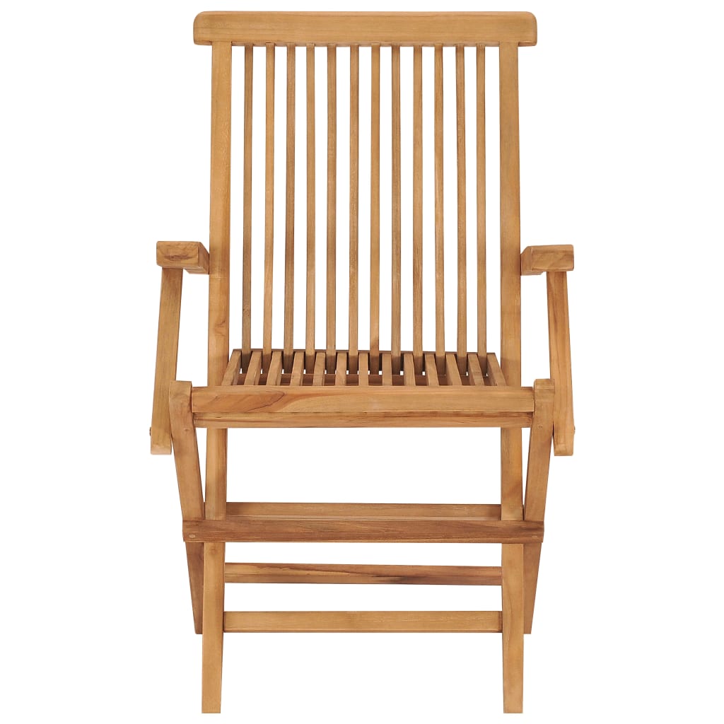 Garden Chairs with Cream White Cushions 8 pcs Solid Teak Wood