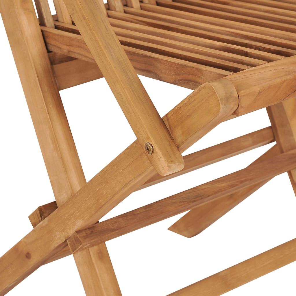 Garden Chairs with Cream White Cushions 8 pcs Solid Teak Wood