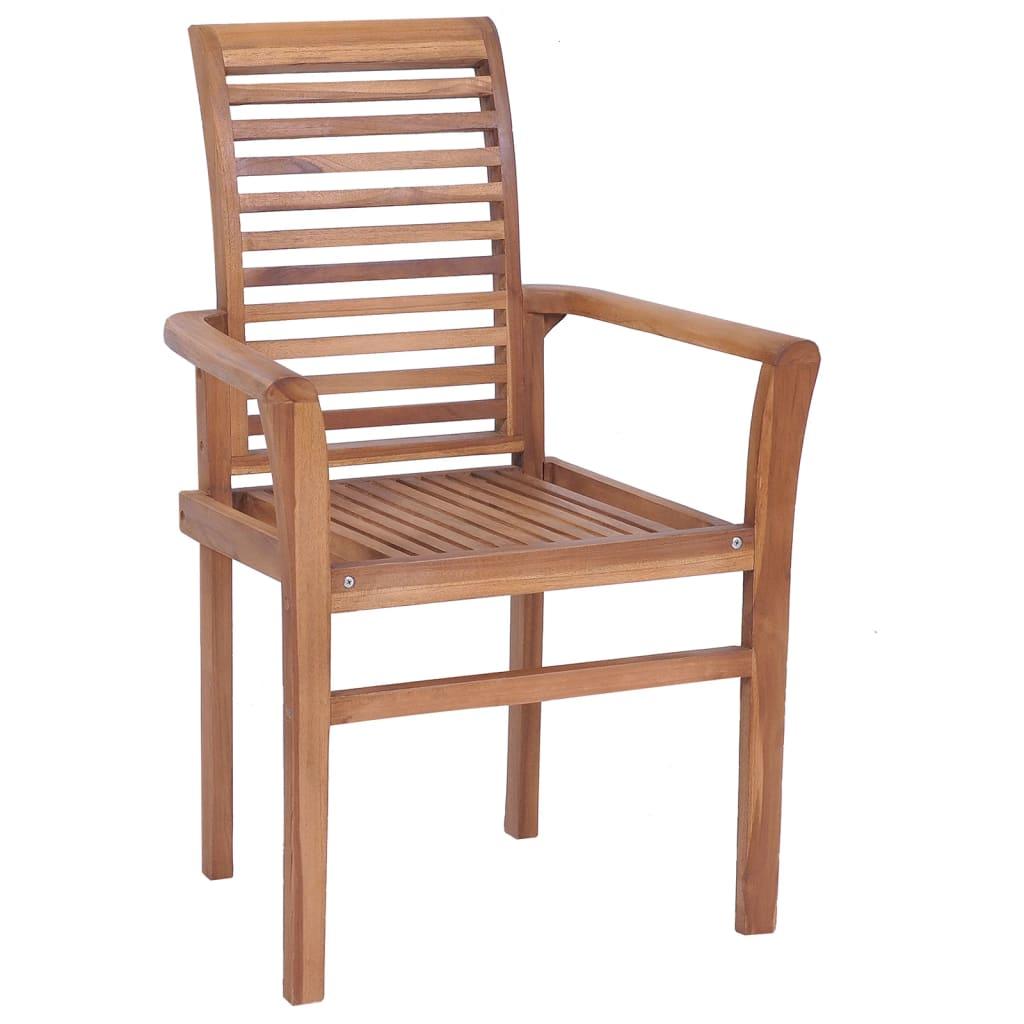 Stacking Dining Chairs 8 pcs Solid Teak Wood