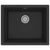 Kitchen Sink with Overflow Hole Black Granite