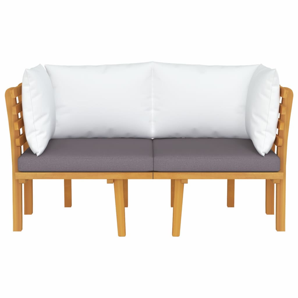 2-Seater Garden Sofa with Cushions Solid Acacia Wood