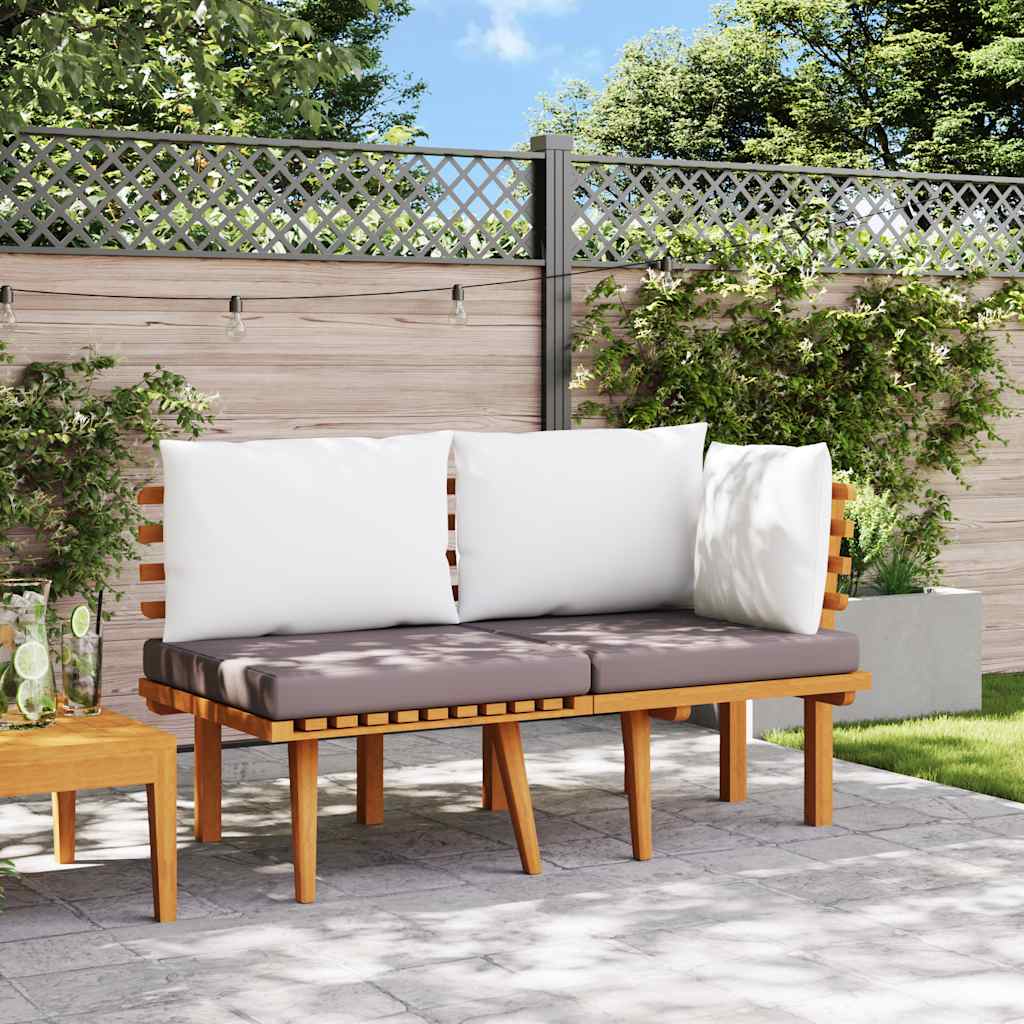 2 Piece Garden Lounge Set with Cushions Solid Acacia Wood