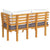 2 Piece Garden Lounge Set with Cushions Solid Acacia Wood