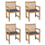 Garden Chairs 4 pcs with Anthracite Cushions Solid Teak Wood