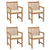 Garden Chairs 4 pcs with Cream Cushions Solid Teak Wood