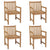 Garden Chairs 4 pcs with Anthracite Cushions Solid Teak Wood