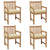 Garden Chairs 4 pcs with Cream White Cushions Solid Teak Wood