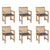 Garden Chairs 6 pcs with Anthracite Cushions Solid Teak Wood