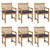 Garden Chairs 6 pcs with Anthracite Cushions Solid Teak Wood