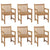 Garden Chairs 6 pcs with Anthracite Cushions Solid Teak Wood