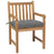 Garden Chairs 6 pcs with Grey Cushions Solid Teak Wood