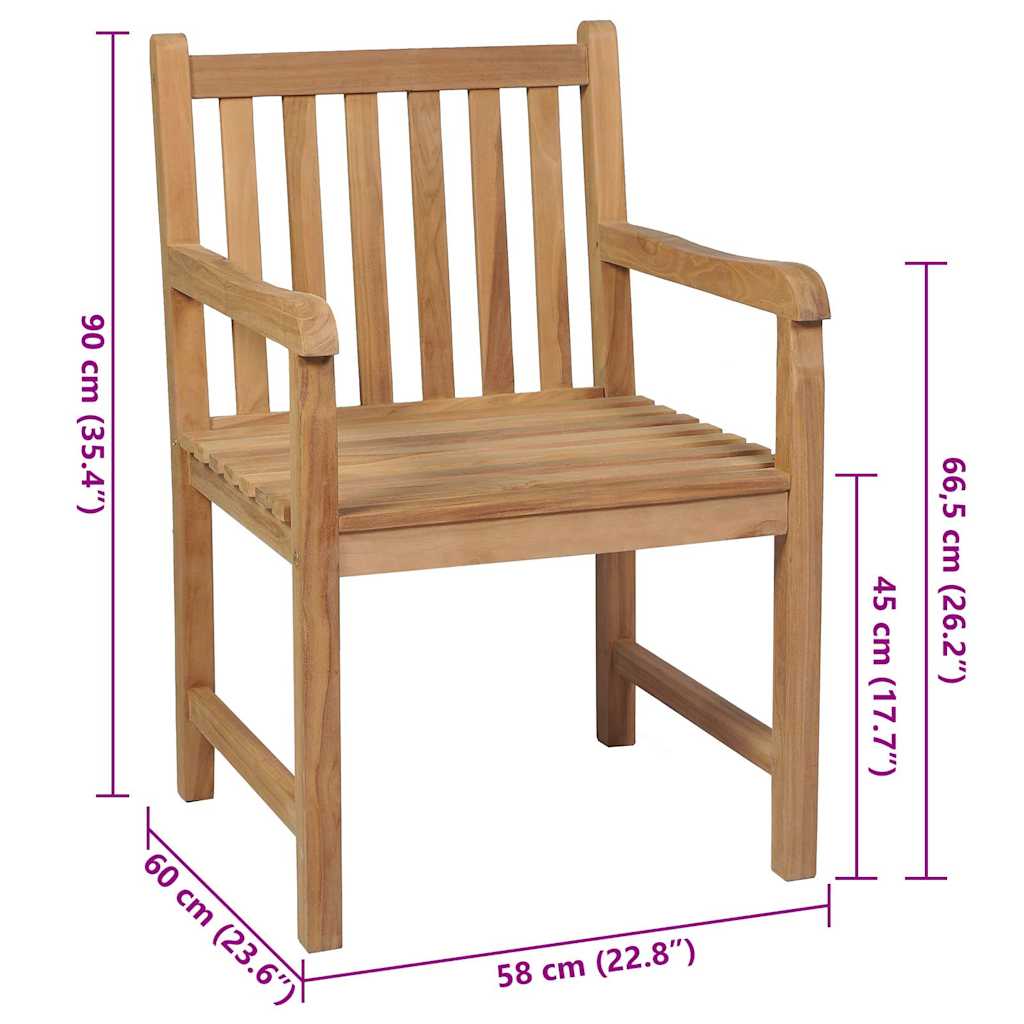 Garden Chairs 8 pcs with Anthracite Cushions Solid Teak Wood